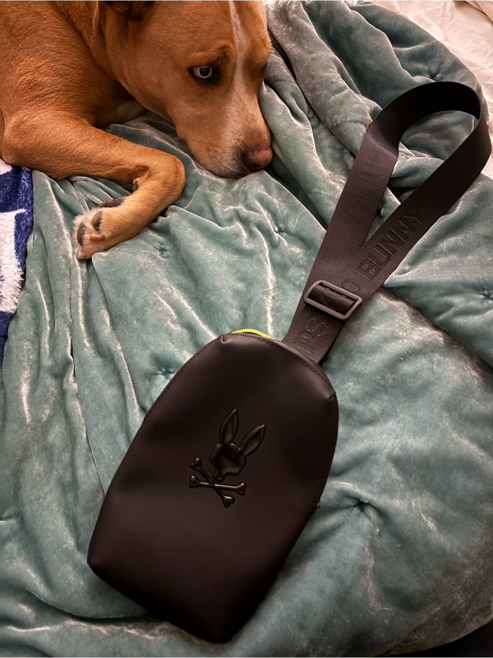 Psycho Bunny rubberized crossbody